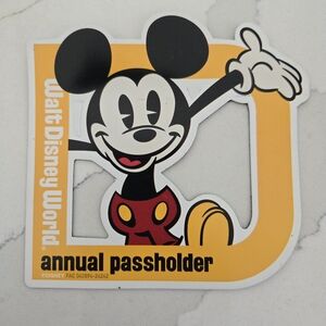 Disney Mickey‎ Mouse Passholder Magnet - Yellow and Black